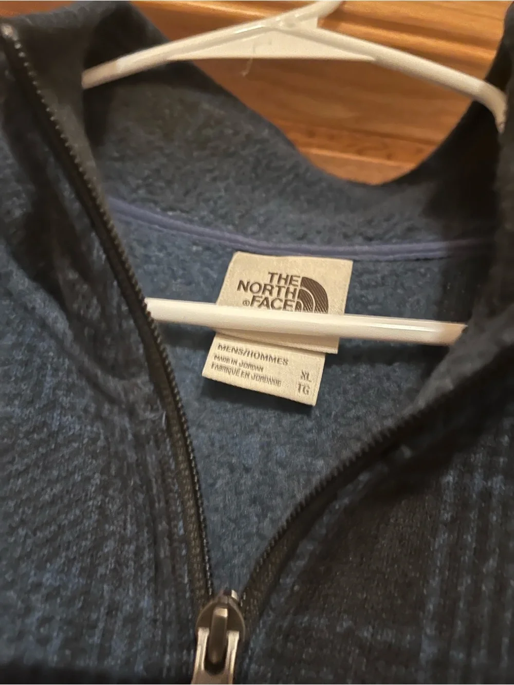 The North Face Men’s Blue Plaid Full-Zip Fleece Jacket